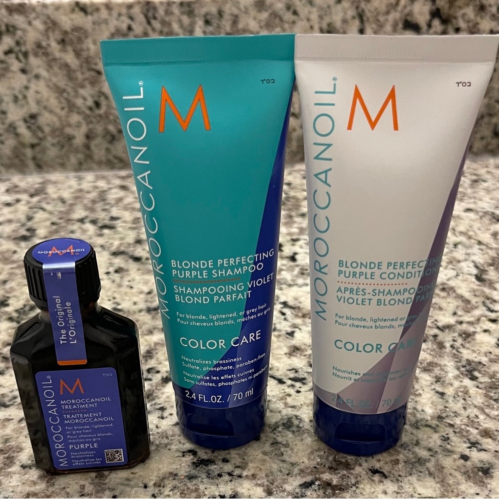 Moroccan Oil Purple Shampoo, Conditioner & Hair Oil
